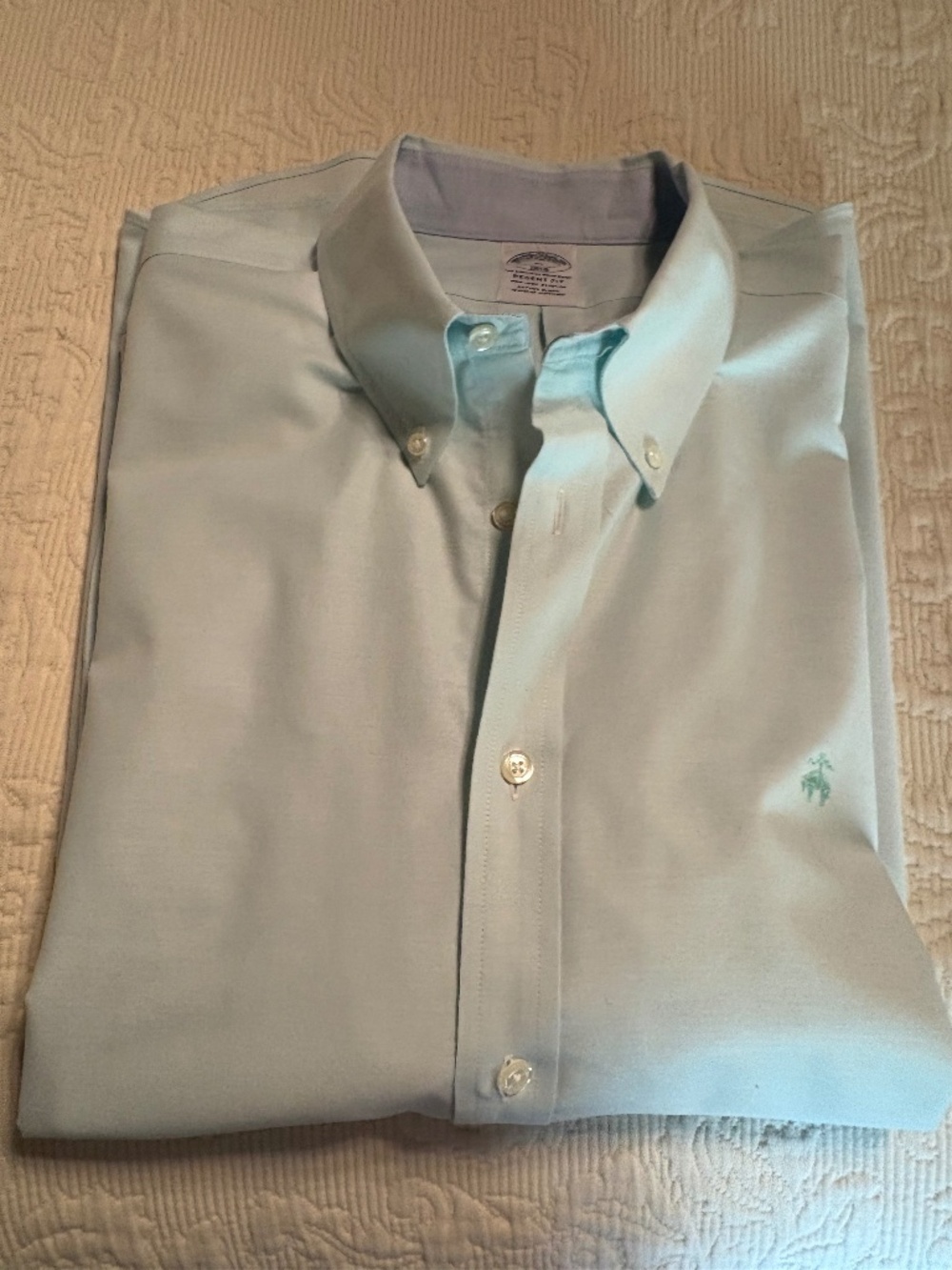 Brooks Brothers Men Long Sleeve Cotton Shirt, RegentXL, great condition,light gr